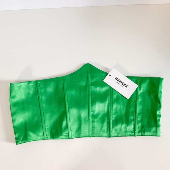Heiress Beverly Hills Dresses Corset Slip crop top satin green - Picture 4 of 14